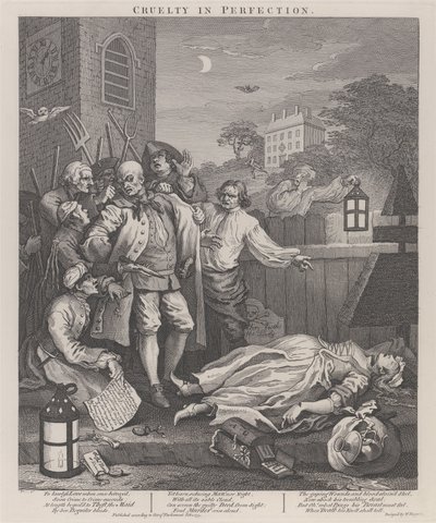 The Third Stage of Cruelty - Cruelty in Perfection by William Hogarth